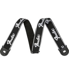 Fender Quick Grip Locking End Black, White Running Logo, 2"