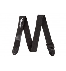 Fender Black Polyester Logo Strap WH