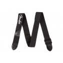 Fender Black Polyester Logo Strap WH